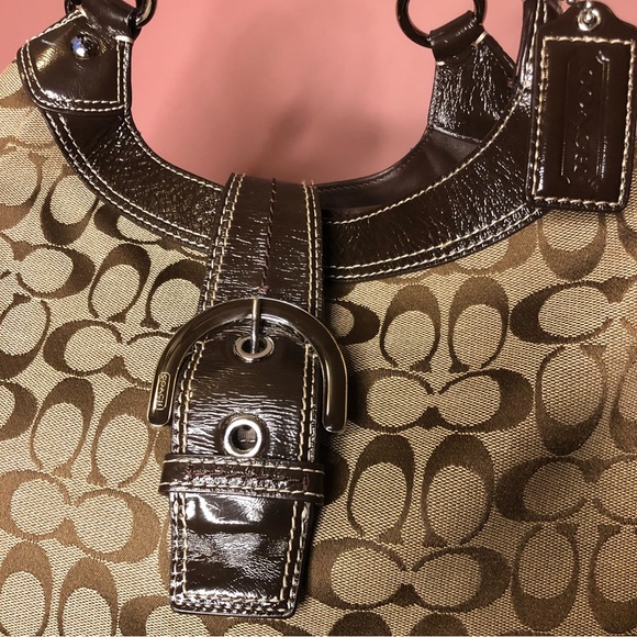 Coach F17403 Signature khaki brown shoulder bag - Picture 3 of 11